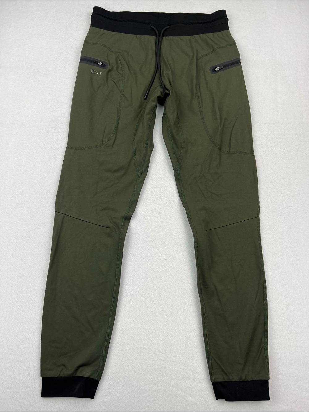 BYLT Premium Basics Elite+ Jogger Pants Mens Size M Olive Green Slim Performance